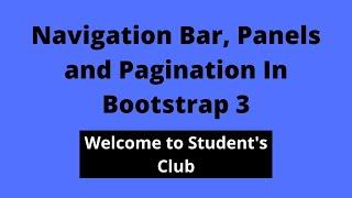 How to make a responsive Navigation Bar, panels and pagination in bootstrap 3 | Tutorial #07