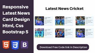 Bootstrap 5 Card Design for Cricket Player Profile | Responsive Card Design Bootstrap 5