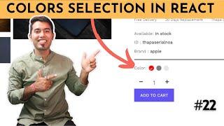 React Ecommerce Website #22:  Colors Picker Selection functionality with React JS ????