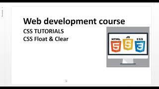 CSS Tutorial :  Float And Clear Property : Web Development Tutorials